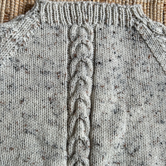 HAND KNIT kid’s sweater bundle-unisex-cable knit detail down center/sleeves - Picture 5 of 6